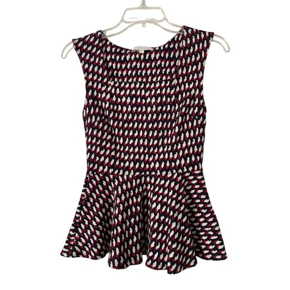 Eri + Ali Peplum Top Red, Blue White Knit Size XS - Picture 1 of 11